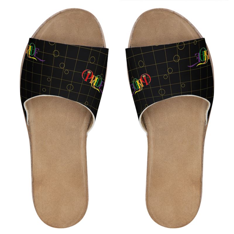 Womens Leather Sliders